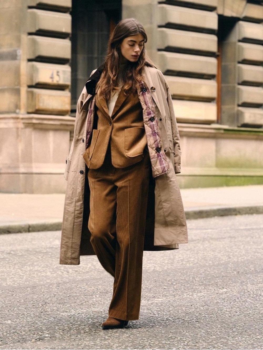 Barbour Chestnut Wide-Leg Corduroy Trousers
